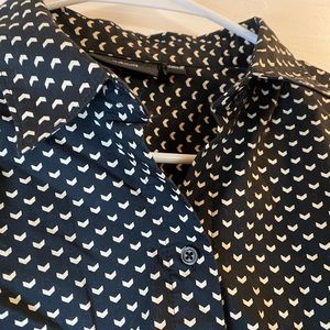 Chevron detail Black and Tan button up